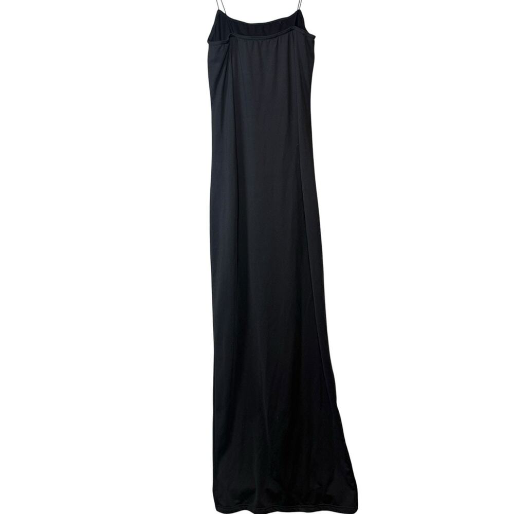 Amazon Black Sleeveless buttery soft Maxi Dress Side Slit Stretch Size M